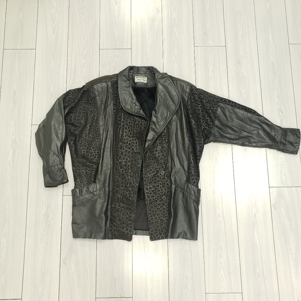 Northside Vintage 1990s Leather Jacket With Fake F